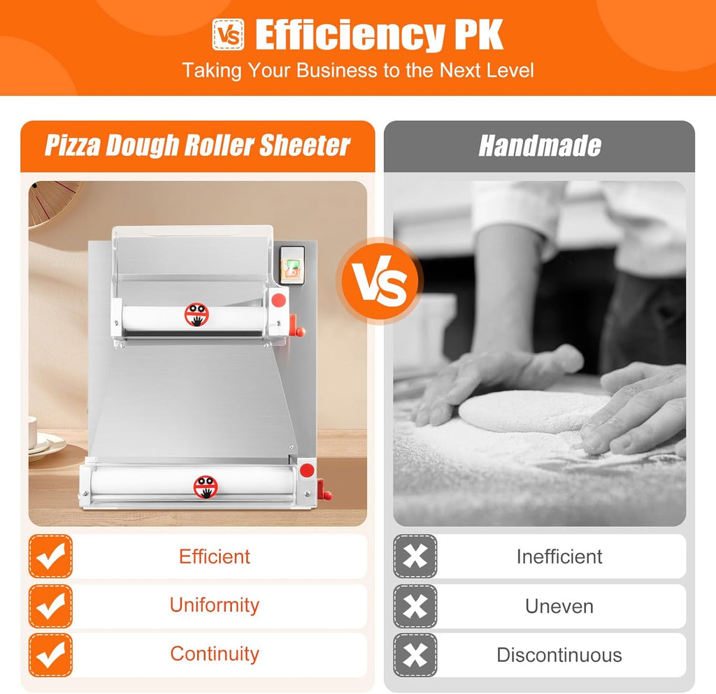 4-15 Inch Automatic Commercial Electric Pizza Dough Sheeter Machine R972396