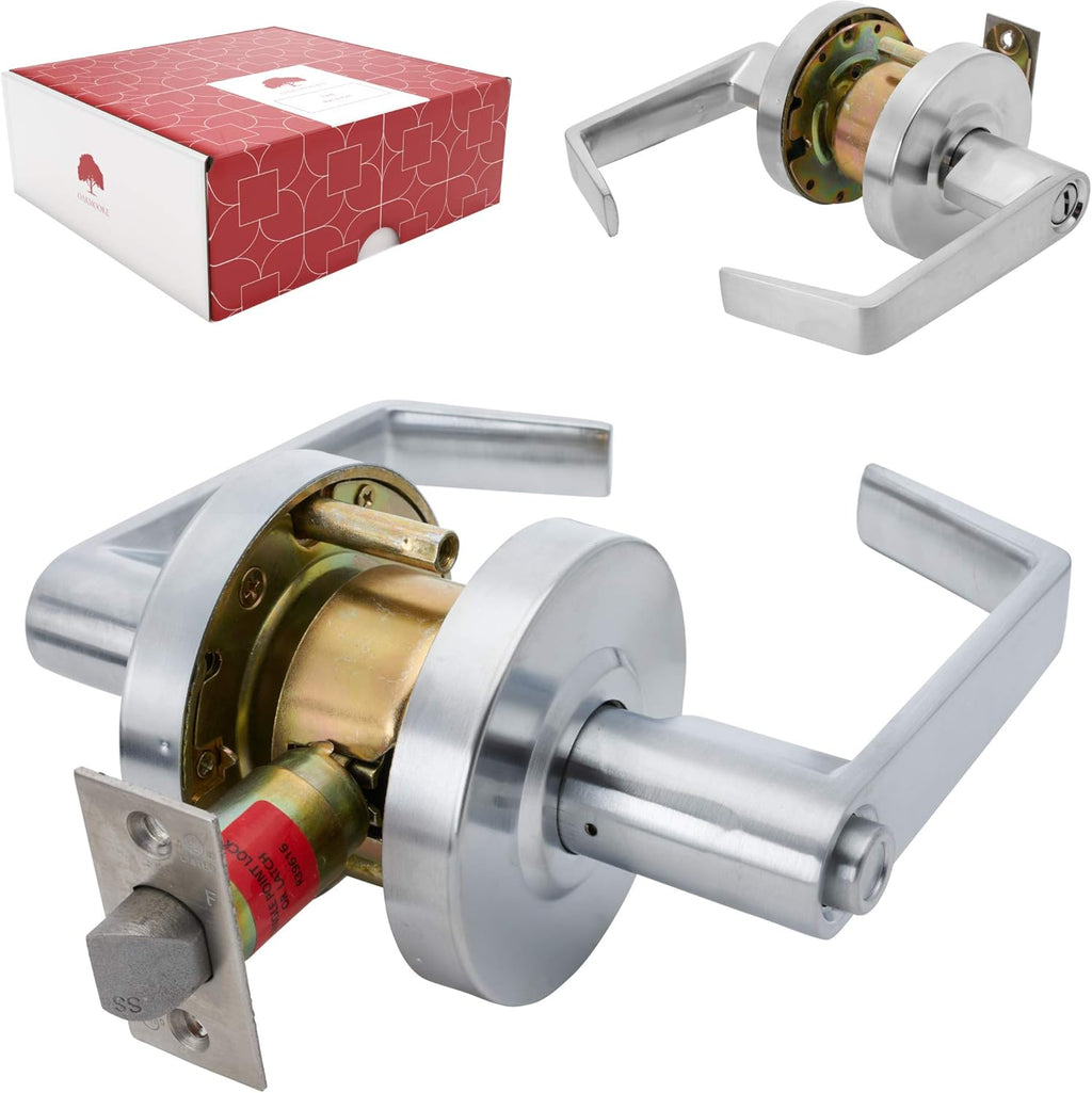 Commercial Door Handle Privacy Lock, Grade 2, Nickel Chrome K300347