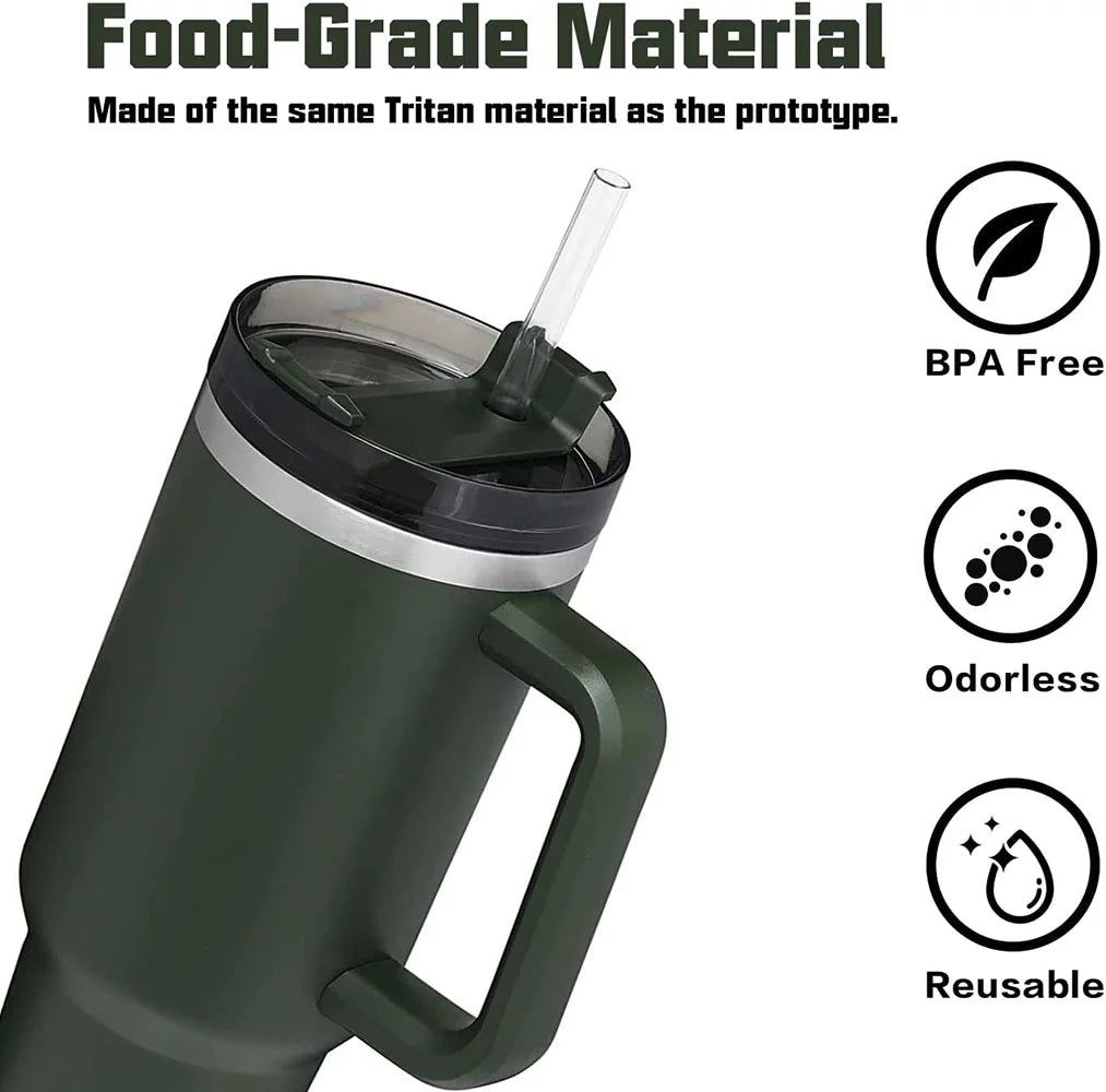 40 OZ Stainless Steel Insulated Travel Tumbler with Straw Q7336