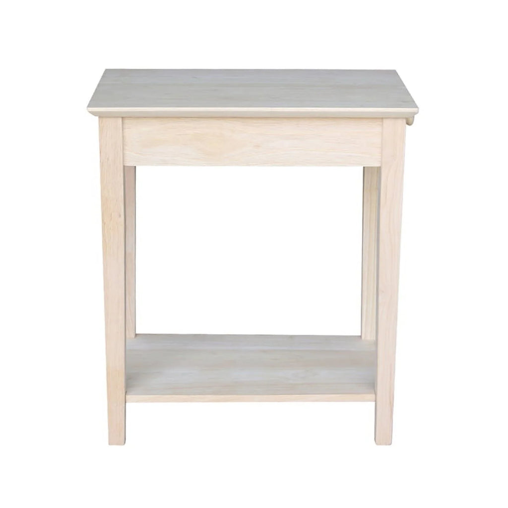 Solid Wood Unfinished 1-Drawer End Table Z4728