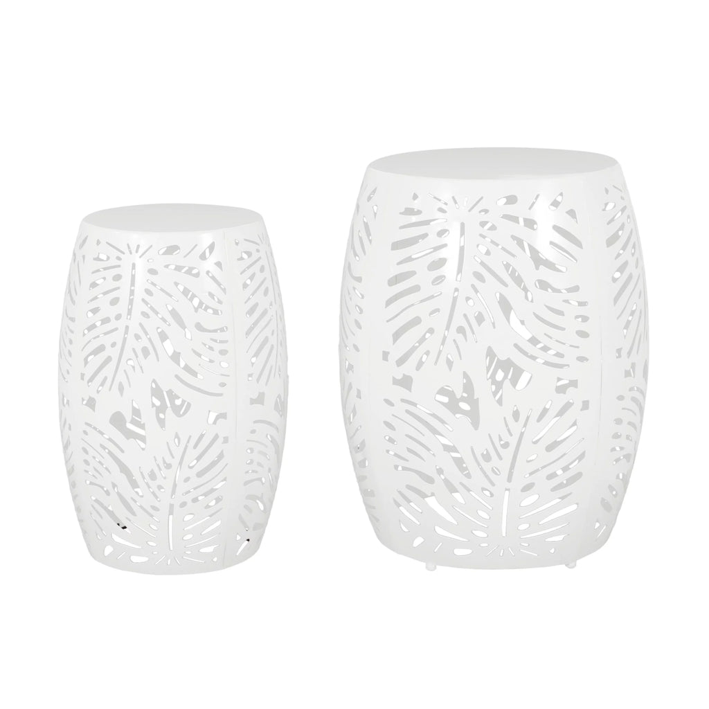 White Metal Side Tables, Set of 2 M78624