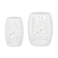 White Metal Side Tables, Set of 2 M78624