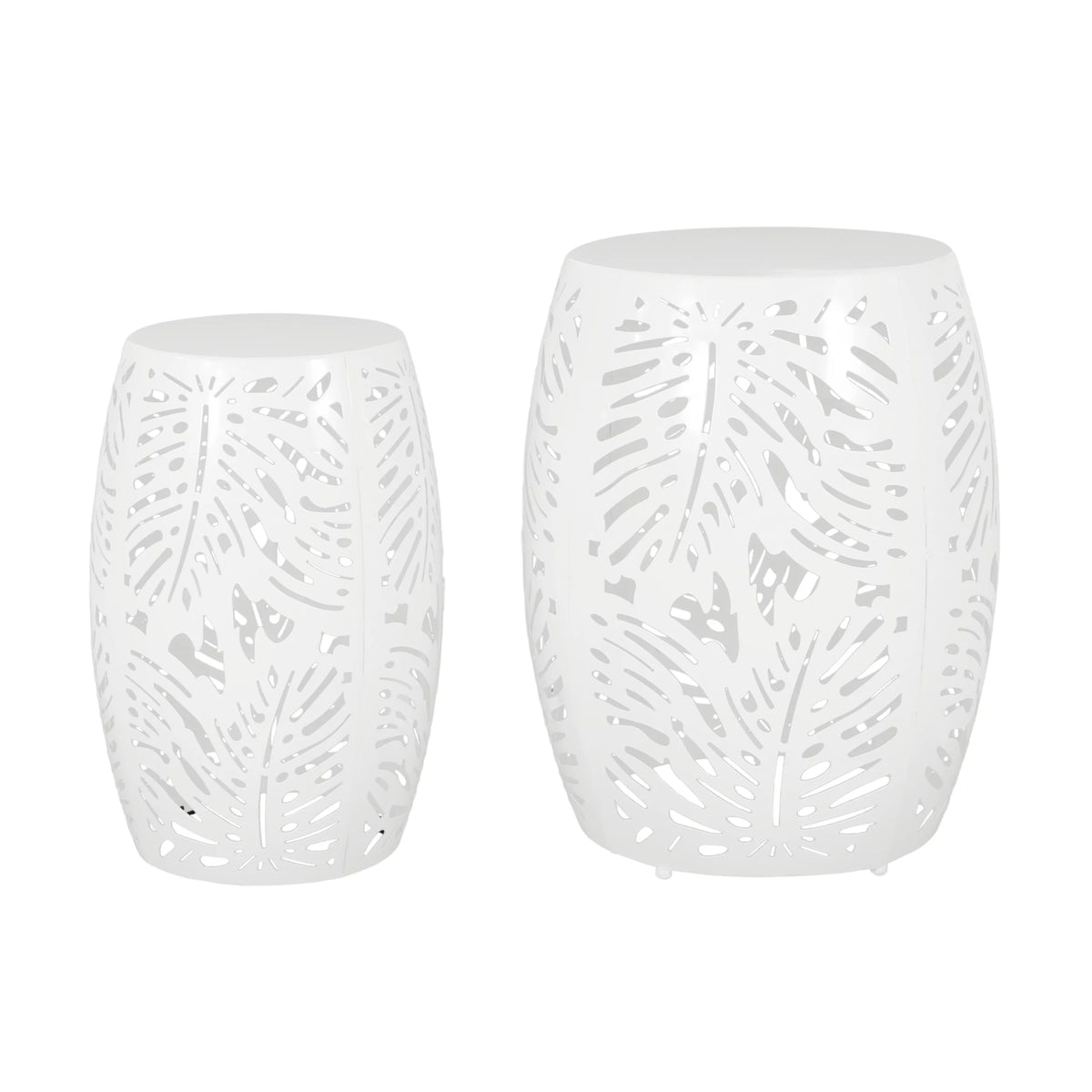 White Metal Side Tables, Set of 2 M78624