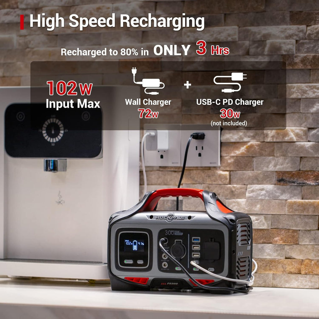 300W Portable Power Station 280wh Solar Generator with 110V AC Outlet T26292