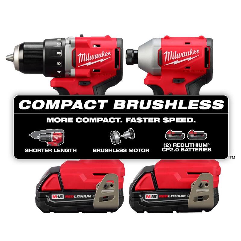 18V Lithium-Ion Brushless Cordless Compact Drill/Impact Combo Kit (2-Tool) F7289