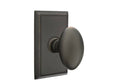 Oil Rubbed Bronze Passage Egg Knob with Rectangular Rose F876