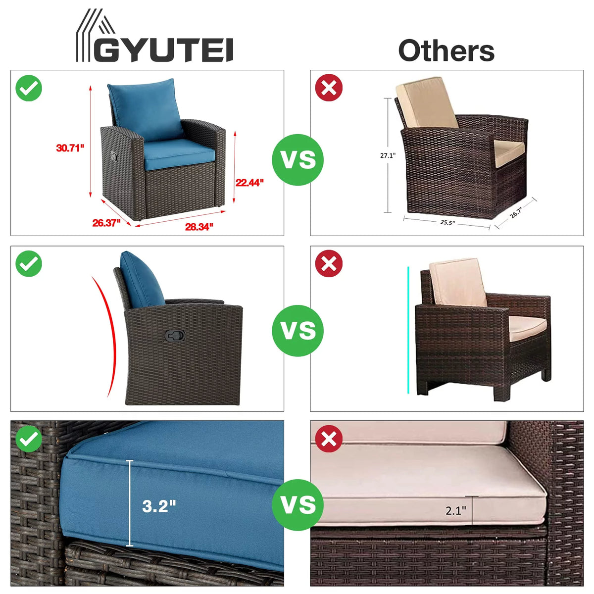 6 Pieces Wicker Rattan Sofa and Table K59179
