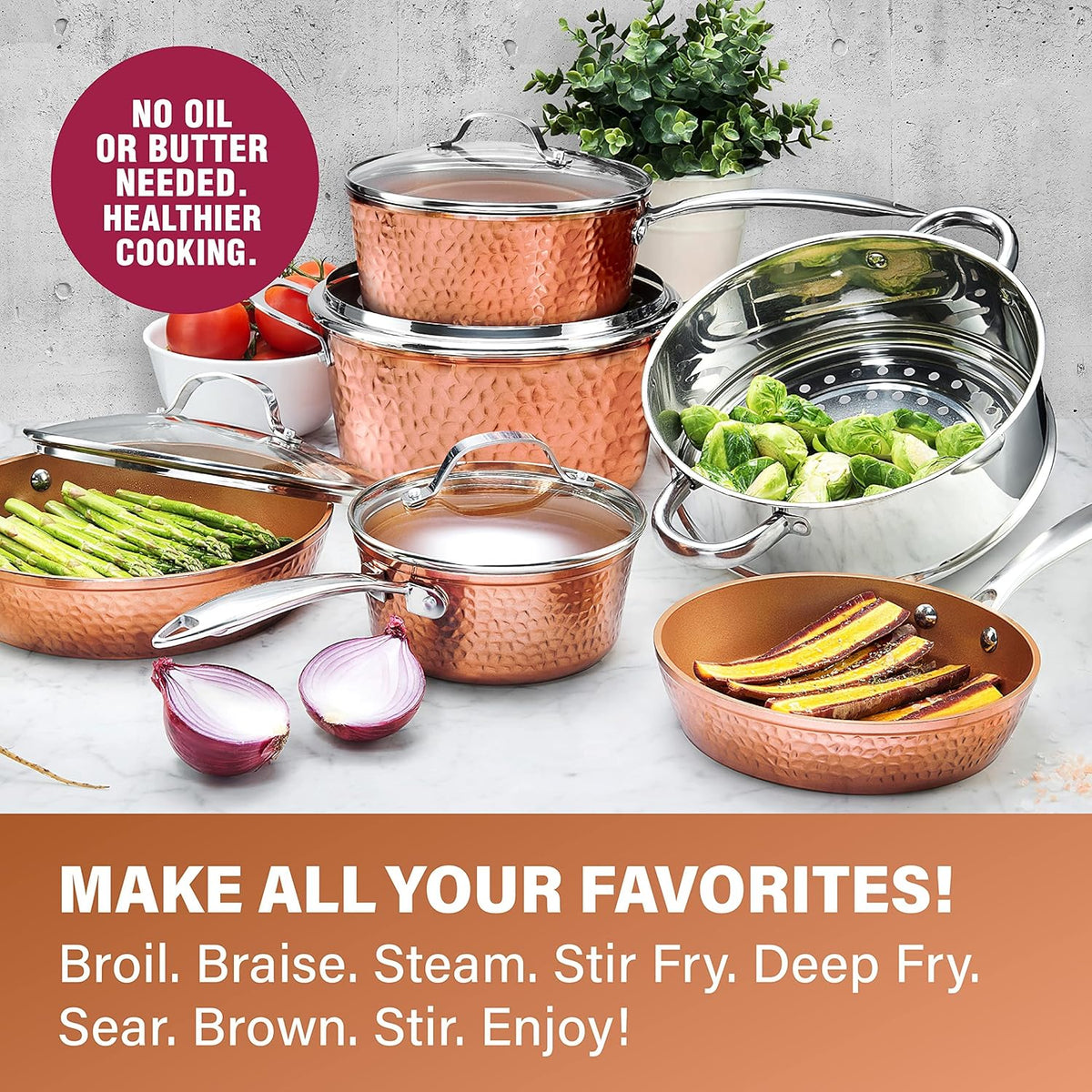 15 Pc Non Stick Ceramic Cookware Set I50630