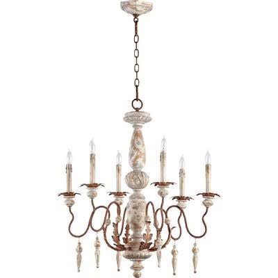 6 Light Candle Style Chandelier K873