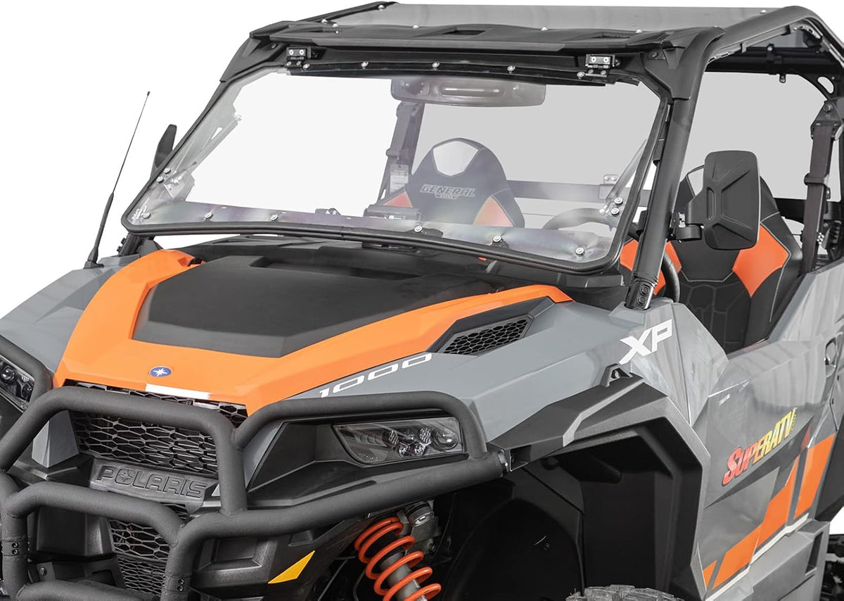 Heavy Duty Scratch Resistant Flip Windshield, 1/4" Thick Polycarbonate T659