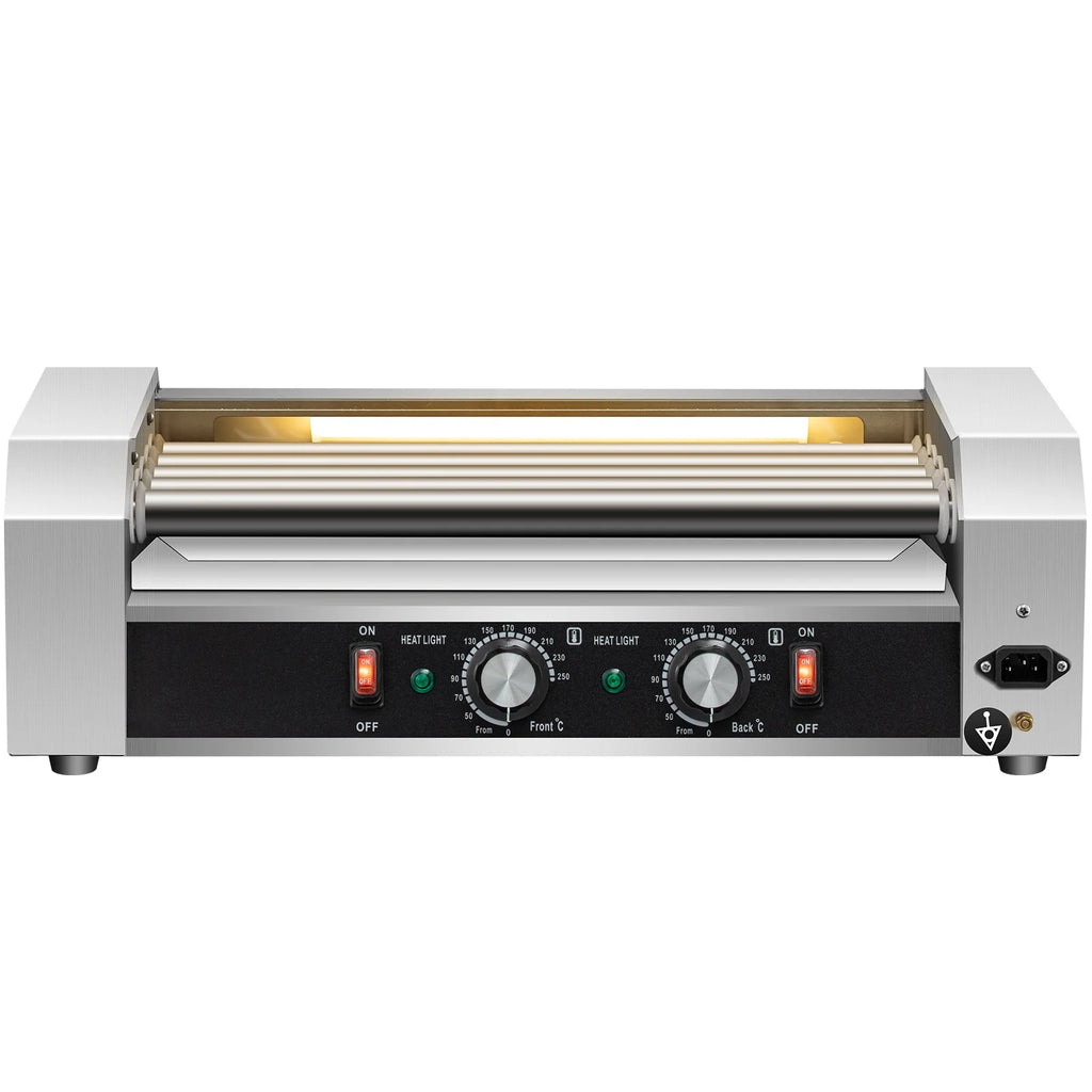 12 Hot Dog 5 Roller Grill Cooker Machine Stainless Steel 750W D4739
