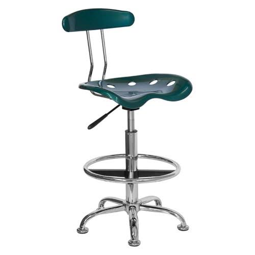 Green Drafting Stool with Tractor Seat W6066