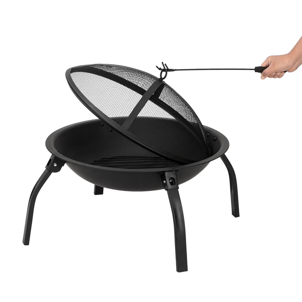 22" Wood Burning Fire Pit with Spark Guard N1315