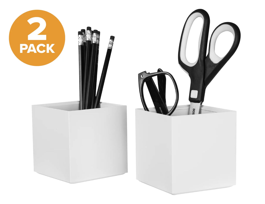 White 2-Pack Pencil Cup Desk Organizer V968