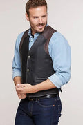 Bison Leather Vest with Concealed Carry Pockets D823