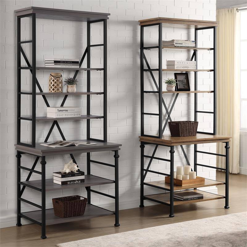 Industrial Metal 6-Shelf Bookcase K642