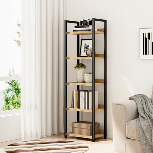 5 Tier Black Bookshelf I82173