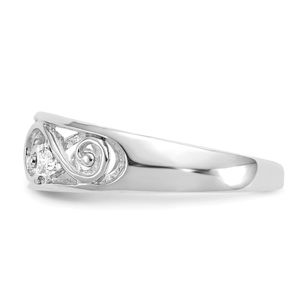 14k White Gold .02ct Diamond Scroll Toe Ring A232748