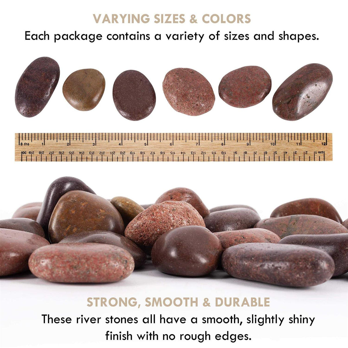 Natural Decorative Polished River Rocks Pebbles S24302