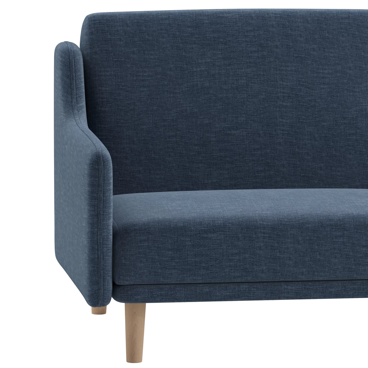 Navy Faux Linen Upholstered Split Back Sofa Futon U75098