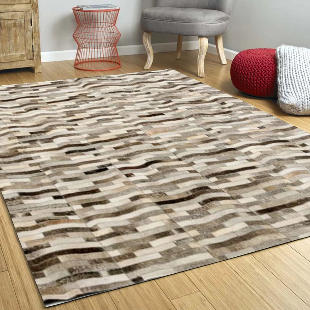 Modern Leather Small Area Rug Z328375