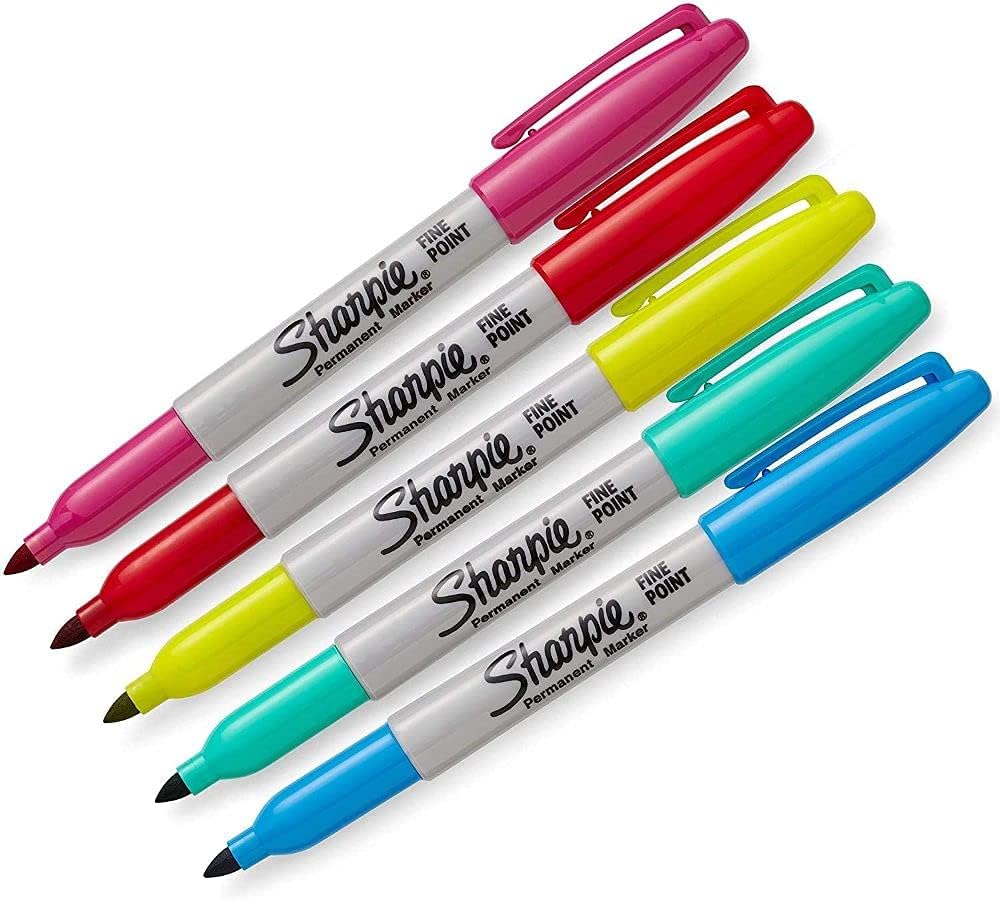Fine Point Permanent Markers, Assorted, 5/Count, 3 Pack Pack of 2 T545