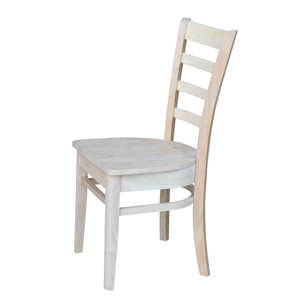 Solid Wood Side Chair Set of 2 Unfinished S319686
