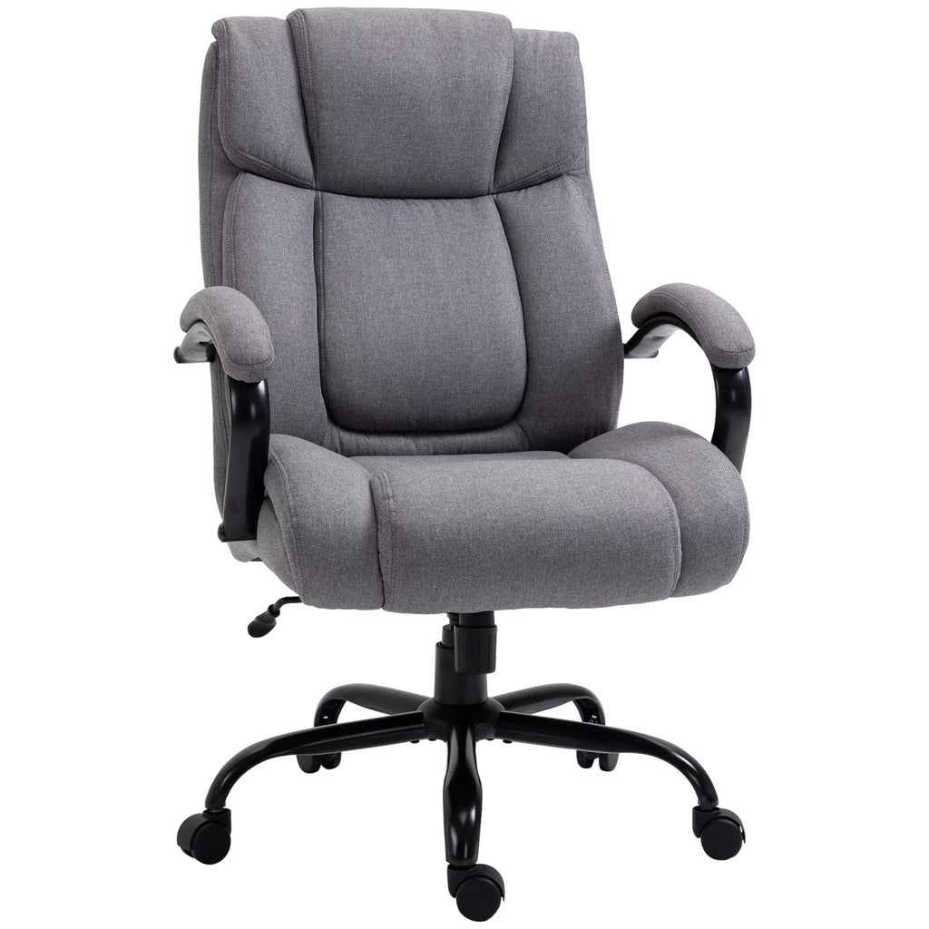 Light Grey Linen Fabric High Back Executive Office Chair E670941