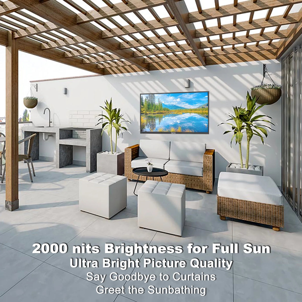 55 inch 2000 Nits 4K UHD IP55 Waterproof Outdoor TV C1144