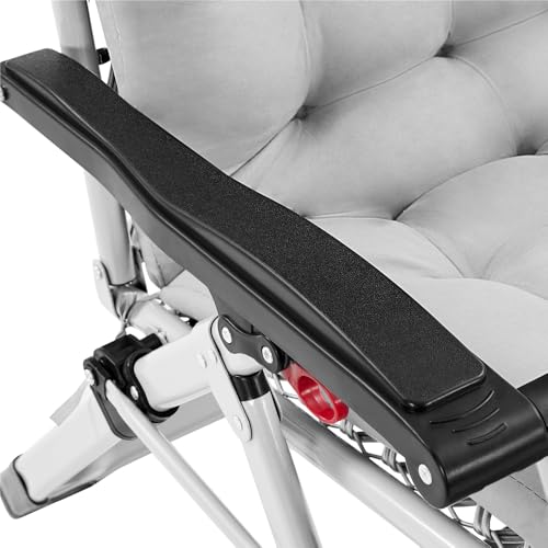 Zero Gravity Chair Set of 2 Reclining Outdoor Lounge Chairs Gray Q176