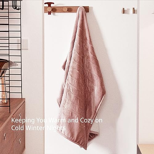 Soft Silky Plush Electric Throw Blanket 50''X60'' Grey M7781