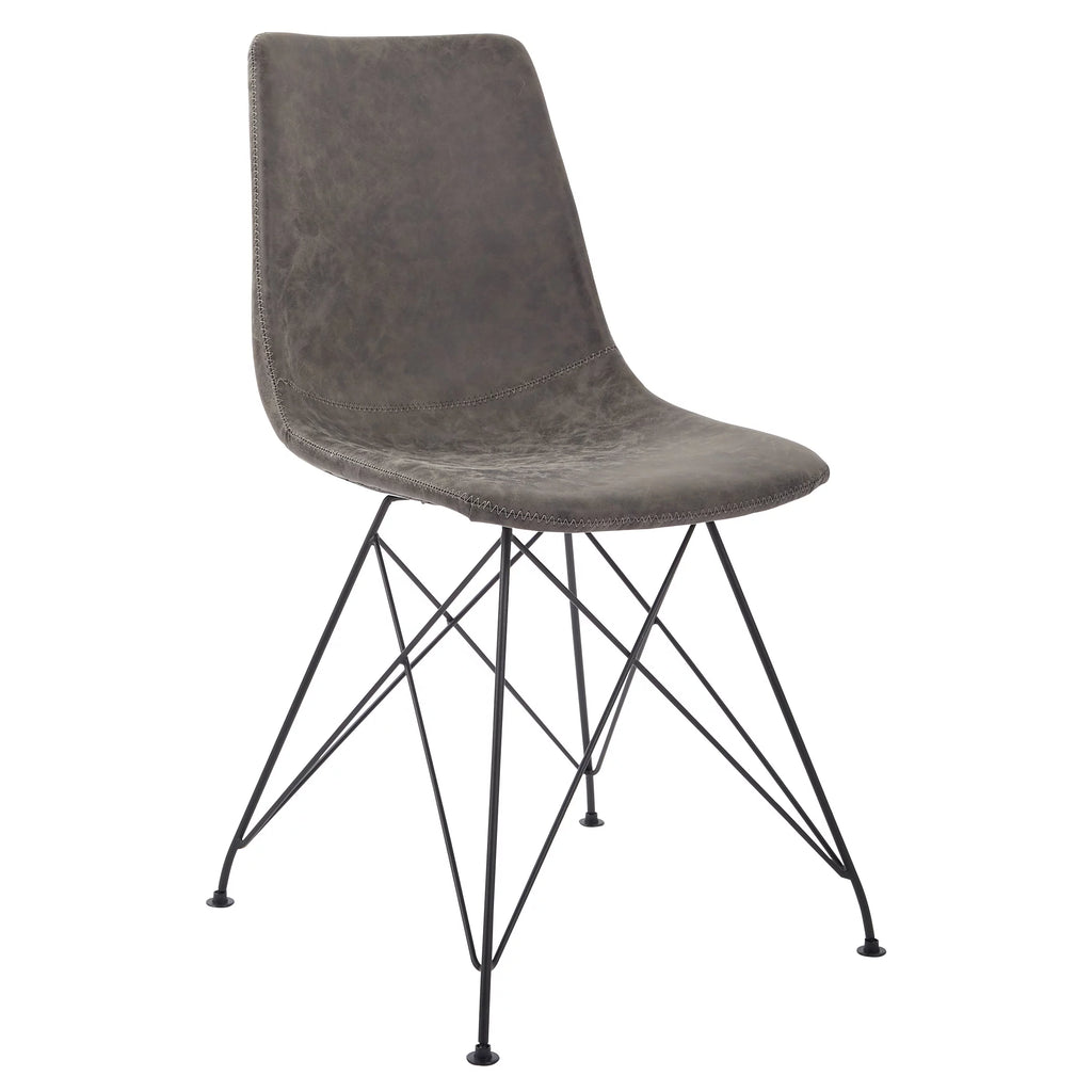 Charcoal Gray Faux Leather Chair 2 Pack T1183