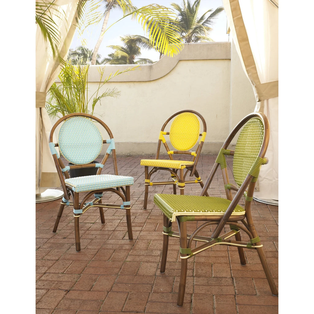Blue Rattan Bistro Chair M38773