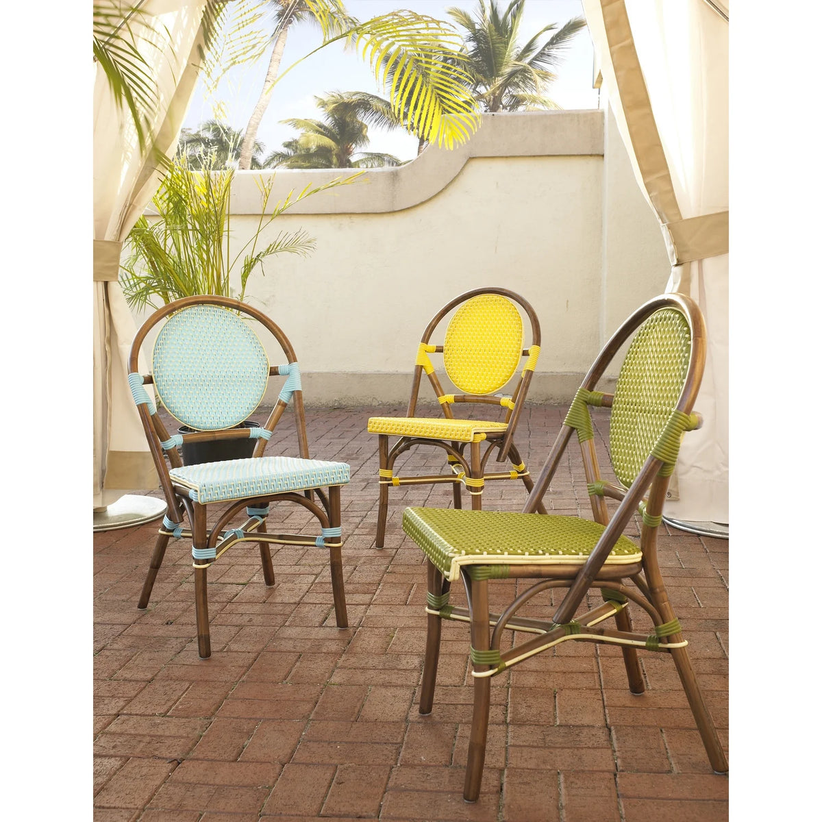 Blue Rattan Bistro Chair M38773