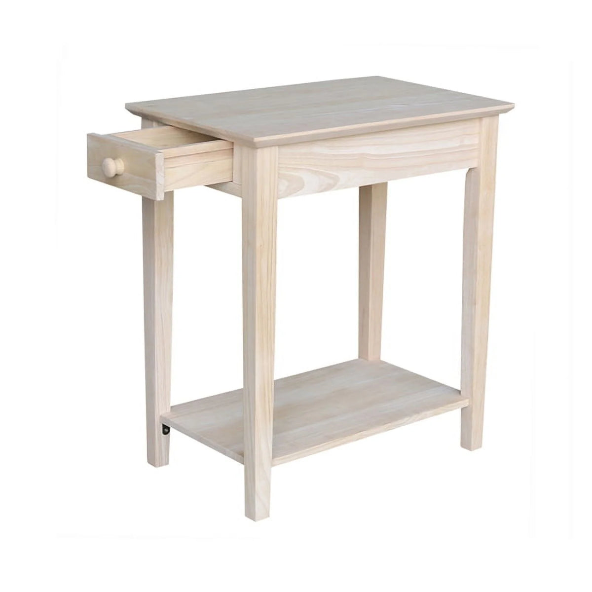 Solid Wood Unfinished 1-Drawer End Table Z4728