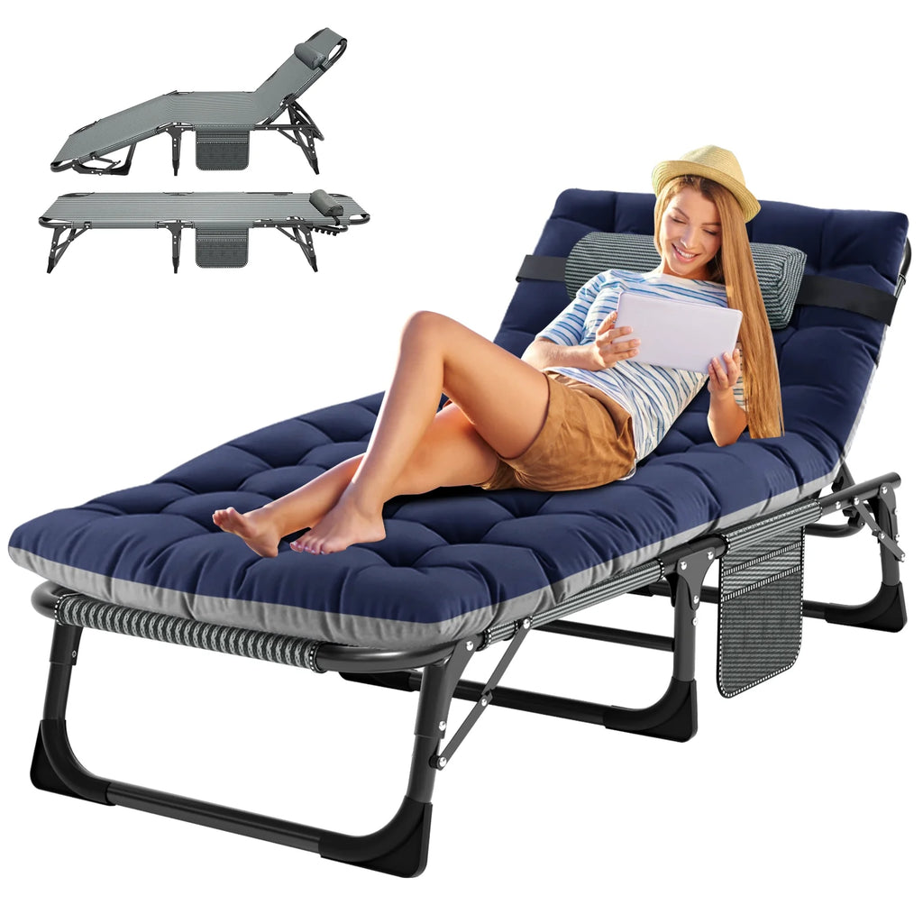 Folding Camping Cot with Mattress and Pillow F67812