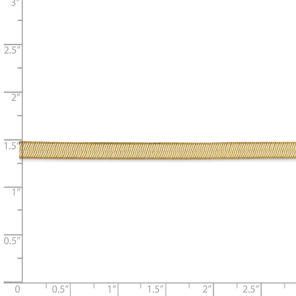 14kt Yellow Gold 4mm Herringbone Chain Bracelet 8 inch H323256