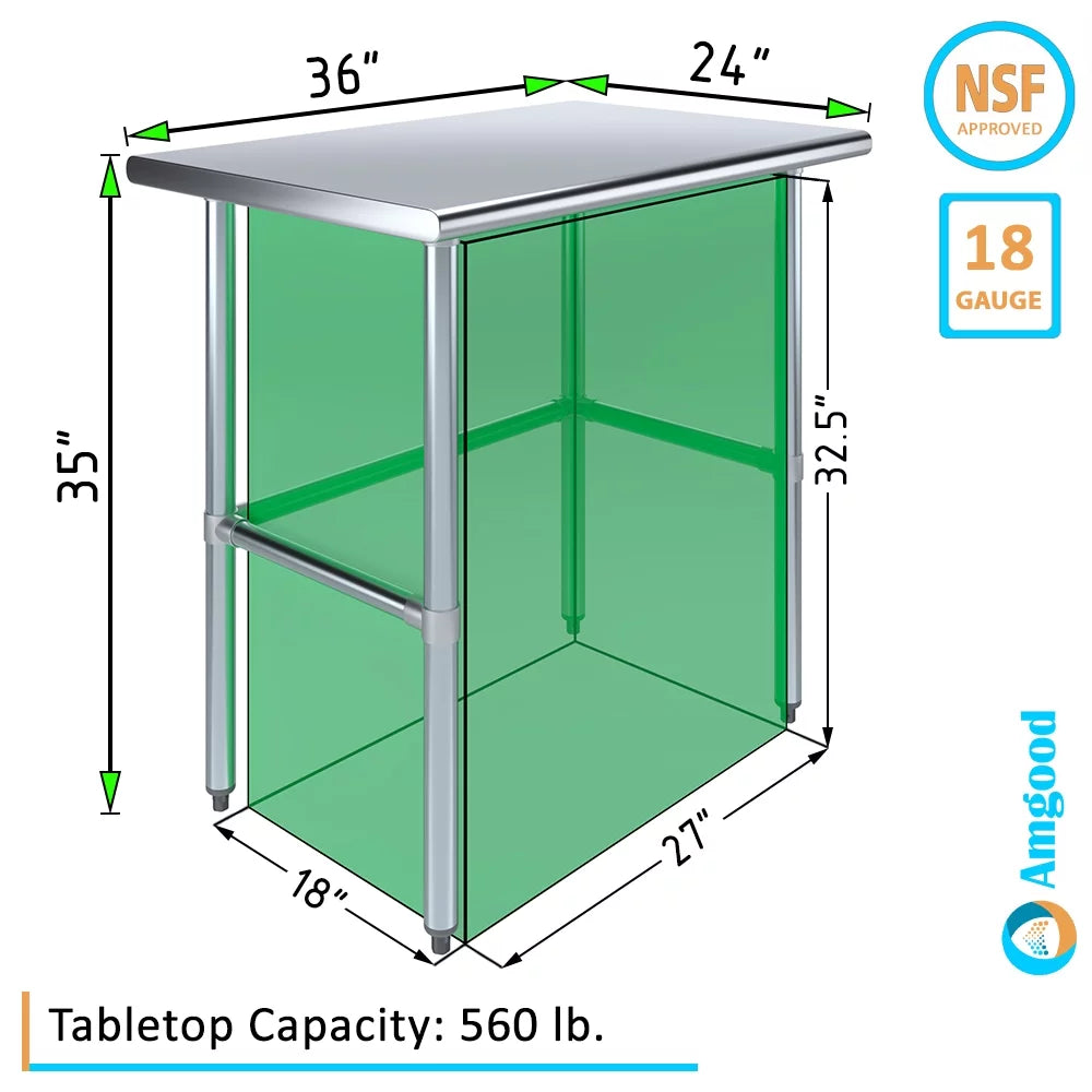 24" x 36" Stainless Steel Work Table P4540