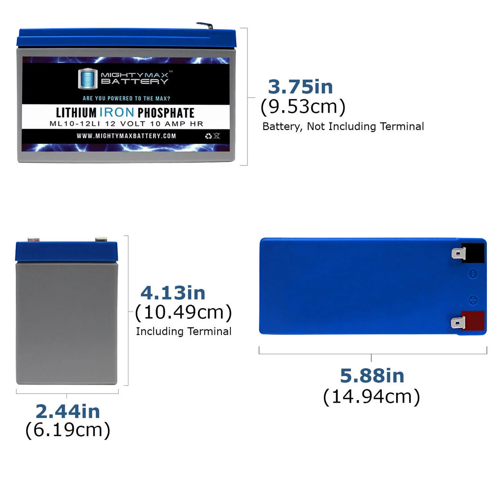 12V 10AH Lithium Replacement Battery 3 Pack N73181
