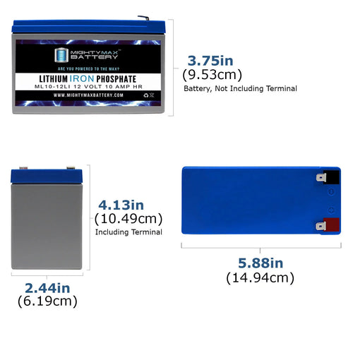 12V 10AH Lithium Replacement Battery 3 Pack N73181