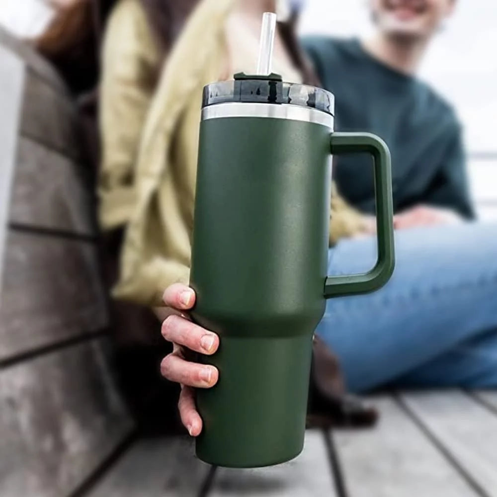 40 OZ Stainless Steel Insulated Travel Tumbler with Straw Q7336