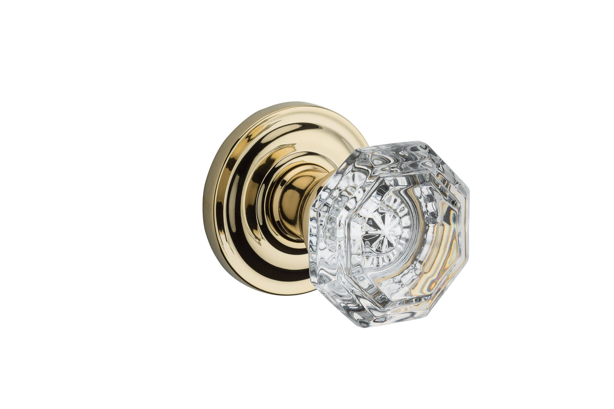 Crystal Privacy Door Knob with Round Rose B84458