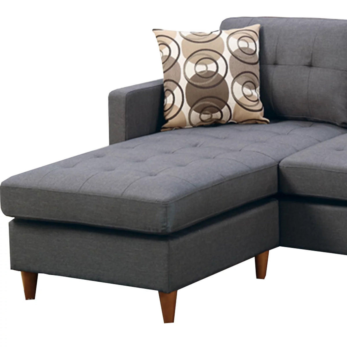 Gray 2 Piece Polyfiber Sectional with Pillows H5641