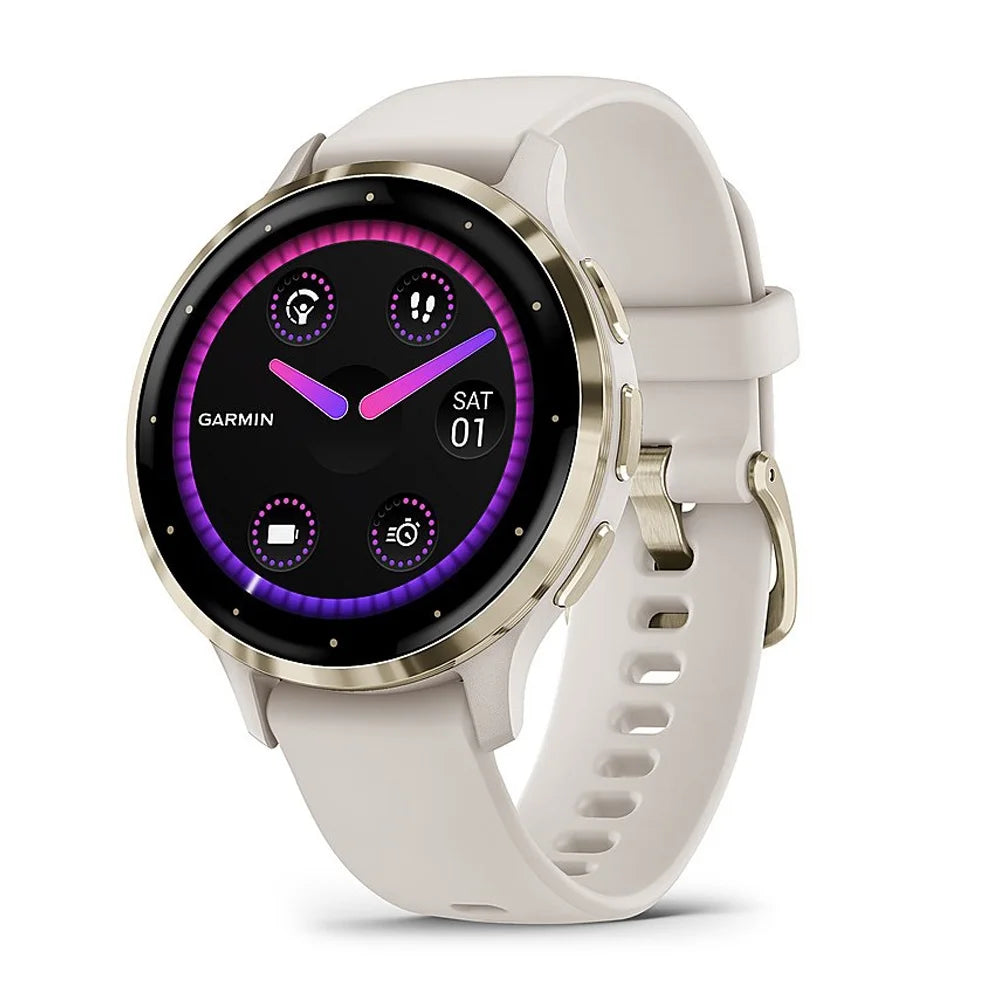 Gold Steel Bezel Ivory Case 41mm Health Fitness GPS Smartwatch N77879