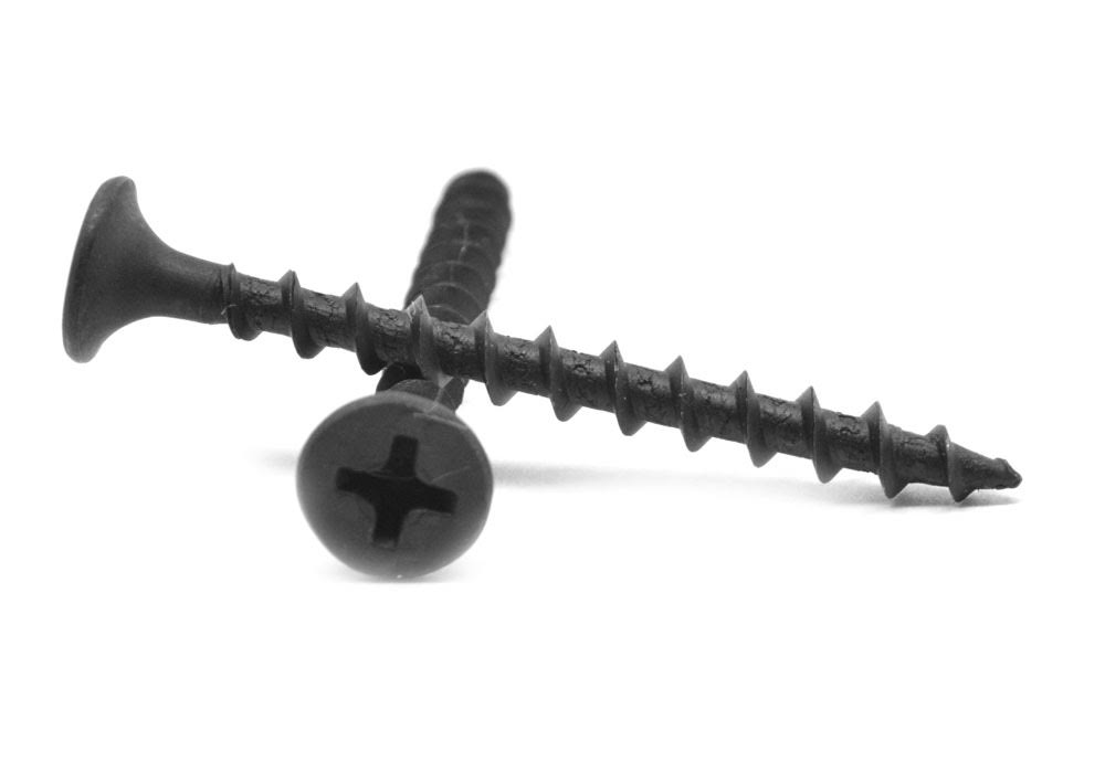 Fine Thread Drywall Screw Phillips Bugle Head Black Phosphate B46706
