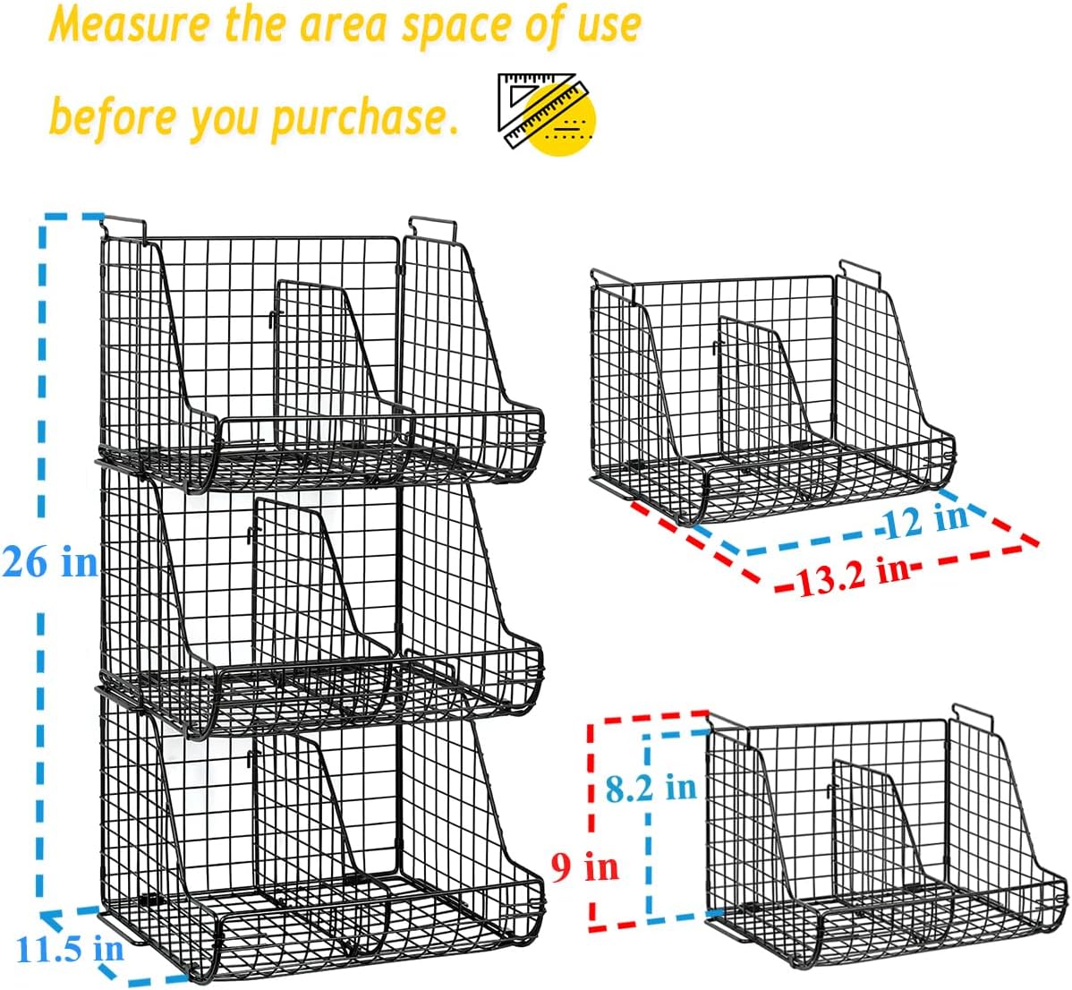 3 Tier Can Dispenser with 3 Divider, Wire Bins Z8776