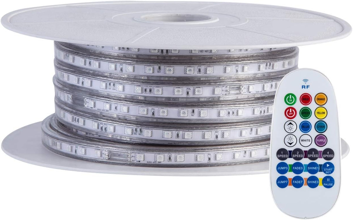 8 Colors RGB Dimmable 65.6ft 20m Waterproof IP65 Flexible Strip Light L51484