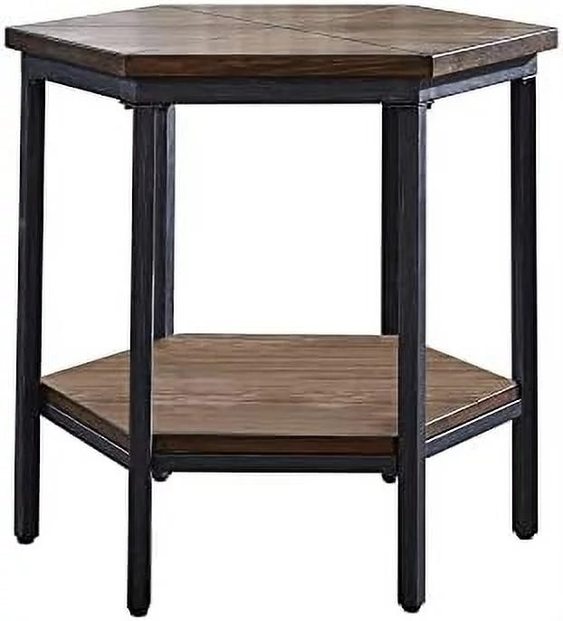 Mocha Hexagonal End Table D8941