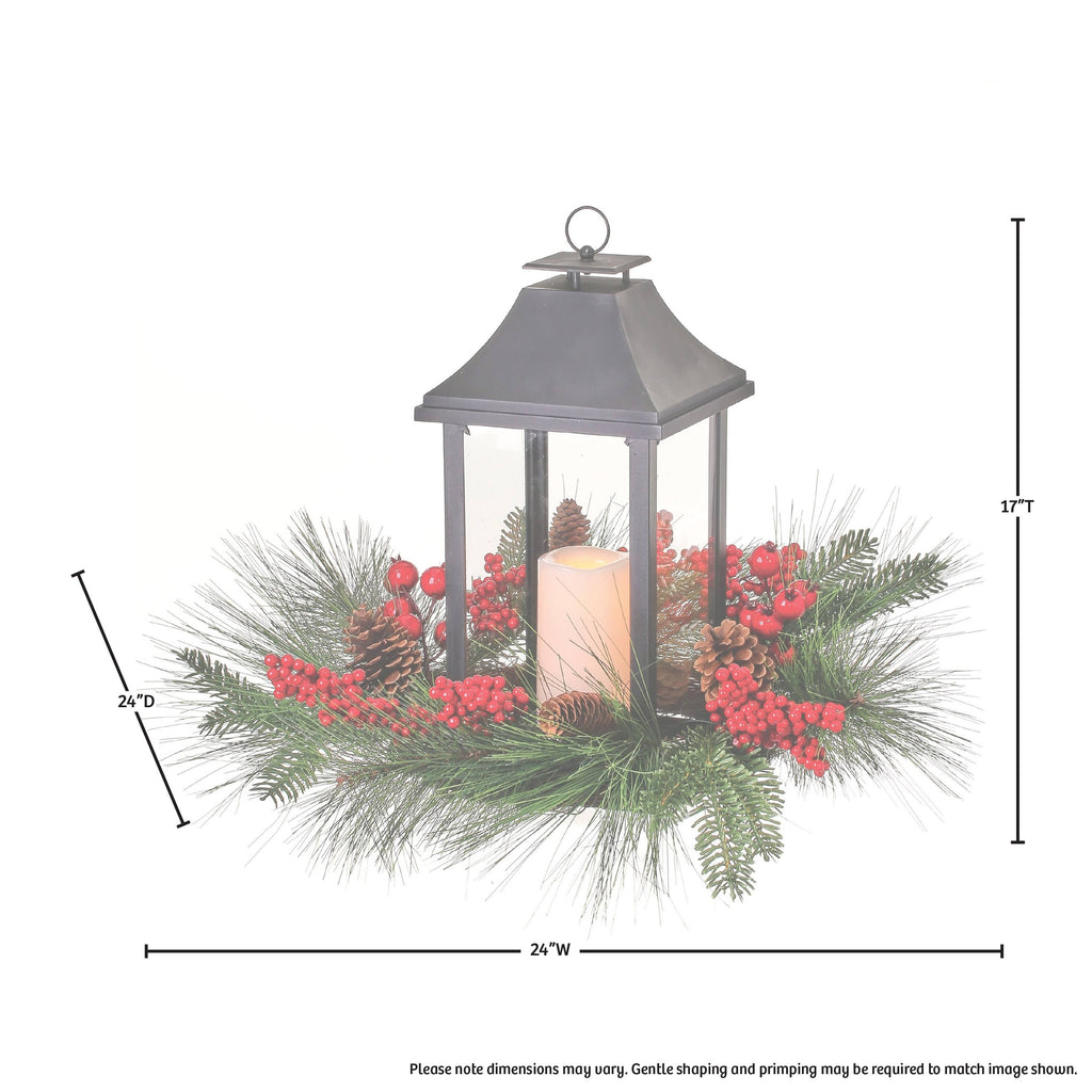 Berry Pine LED Candle Lantern C508
