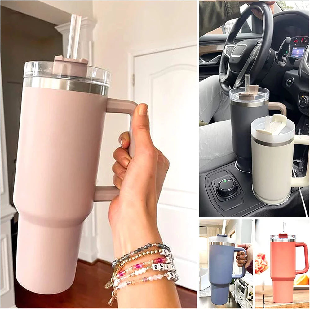 40 OZ Stainless Steel Insulated Travel Tumbler with Straw Q7336